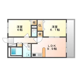 カーサフィオーレ西市駅前【7階】の間取り