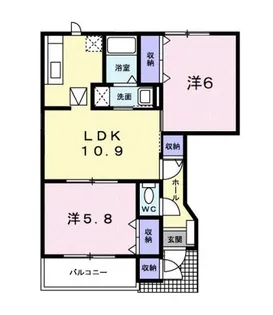 アドナイ−ルA【1階】の間取り