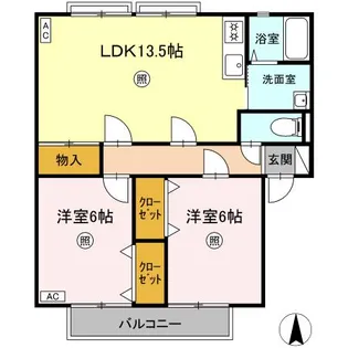 サンガーデン和氣 A棟【2階】の間取り