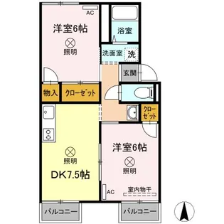 フェリシティあおい【2階】の間取り