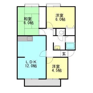サンビレッジ西大寺【A201号室号室】の間取り