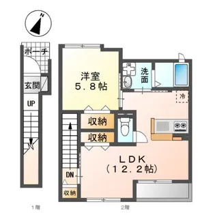 フォレスト庭瀬【2階】の間取り