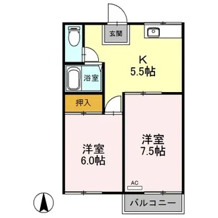 サンシャイン雄町 B棟【2階】の間取り