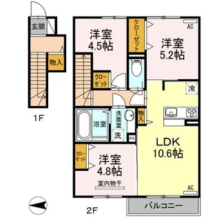 グランドソレイユⅡ【2階】の間取り