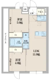 プロスタイルウェルス東武練馬【4階】の間取り
