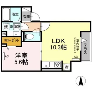 ルリアン中村【1階】の間取り