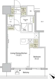 ザ・パークハビオ江古田【8階】の間取り