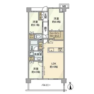 プラウド田無サウスアベニュー【4階】の間取り