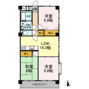 グリーンヒル上原【1階】の間取り