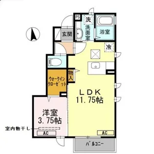 アンジュ三原台【1階】の間取り