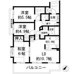 ファミールシティ武蔵関II番館【2階】の間取り