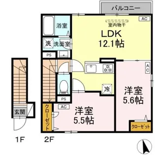 セレスティア平和台【2階】の間取り