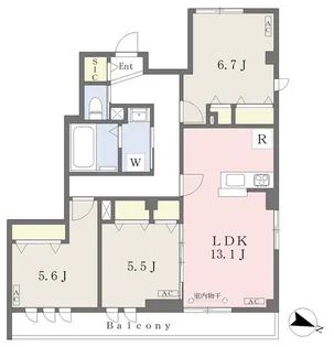 pb blanche【302号室】の間取り