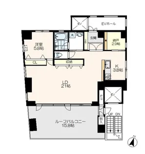 中道ビル【6階】の間取り