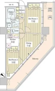 ユニゾンタワー【11階】の間取り