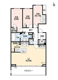ザ・パークハウス浜田山 季の杜【3階】の間取り