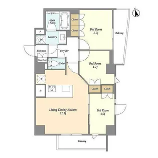 フレシア赤塚新町【8階】の間取り