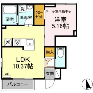 ルミエールD【1階】の間取り