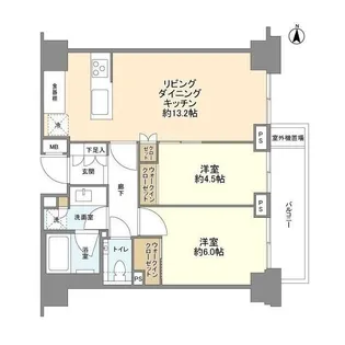 グランドメゾン三鷹フロントレジデンス【10階】の間取り