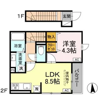 グラナーデ大和町【2階】の間取り