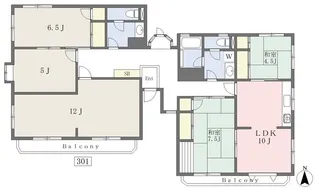 カーザ・サブ【301号室】の間取り
