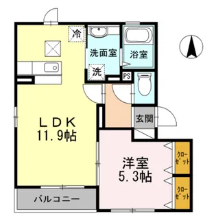 ユイマール A【1階】の間取り