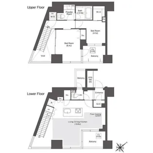 コンフォリア新中野【9階】の間取り