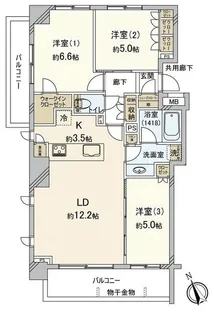 ルジェンテ武蔵野【3階】の間取り