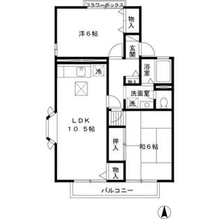 ドミールK B【1階】の間取り