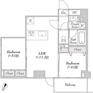 LUMIEC HONCHO WEST【2階】の間取り