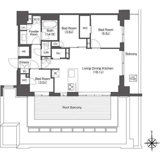 コンフォリア東新宿【14階】の間取り