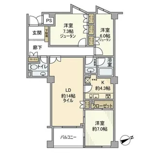 プレステージ浜田山【1階】の間取り