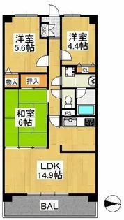 オークレイコート高松Ⅰ【1階】の間取り