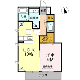シダー コート やよい【1階】の間取り