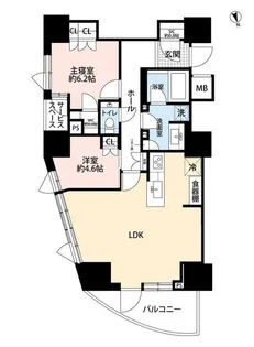 パークタワー東中野グランドエア【12階】の間取り
