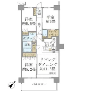 BrilliaCity 石神井公園 ATLAS 6号棟【5階】の間取り