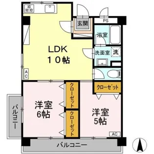 パークサイド中村【2階】の間取り