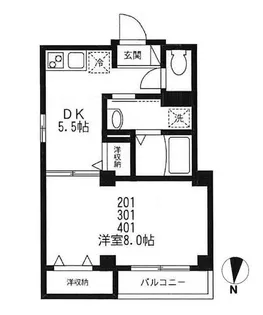 ビューノブラン桜台【2階】の間取り