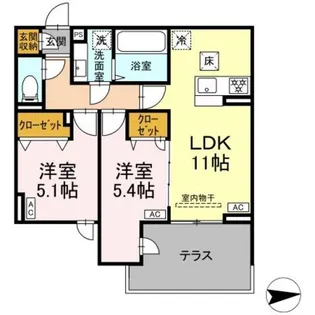 オルテンシア【1階】の間取り