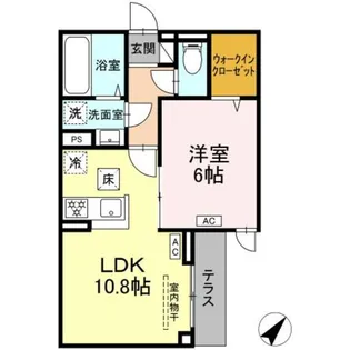 セレスティア南田中【1階】の間取り