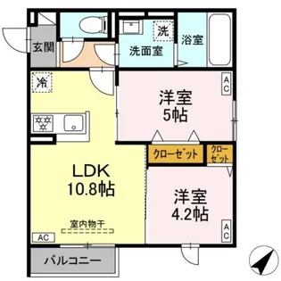セレスティア南田中【3階】の間取り