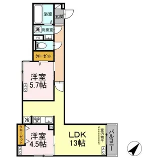 セレスティア南田中【3階】の間取り