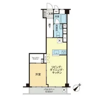 マンションヴィップ中野坂上【9階】の間取り