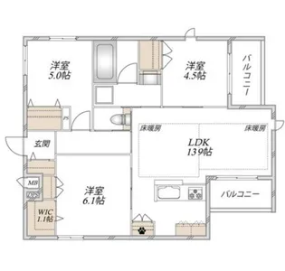 PRENDREⅡ【3階】の間取り