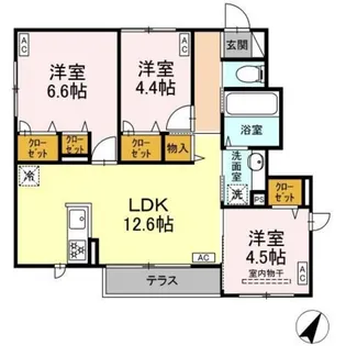 クレスト・トモ【1階】の間取り