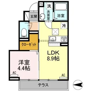 オネット光が丘 B【1階】の間取り
