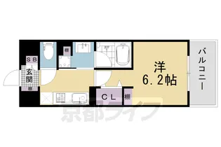 アスヴェル京都四条西院【2階】の間取り