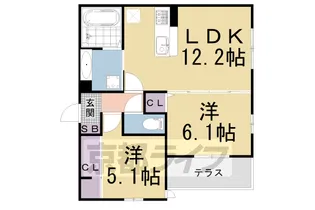 プロスペリタ西京極【1階】の間取り