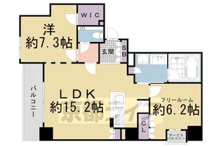 グランリソシエ烏丸御池【8階】の間取り