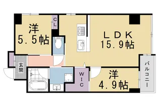 ベルビュー西陣【5階】の間取り